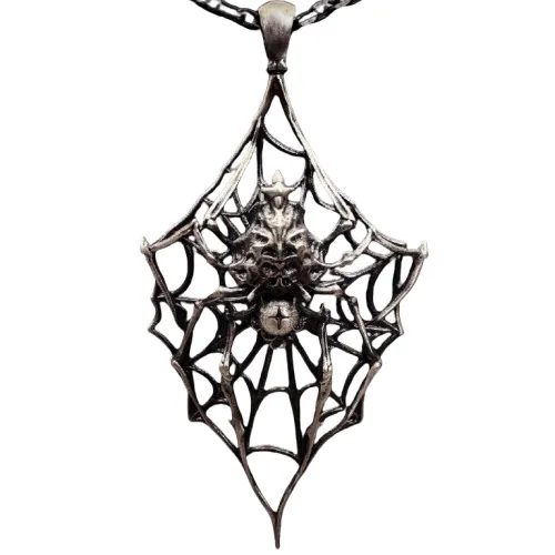 Ossuary Spider Web Silver Pendant product photo