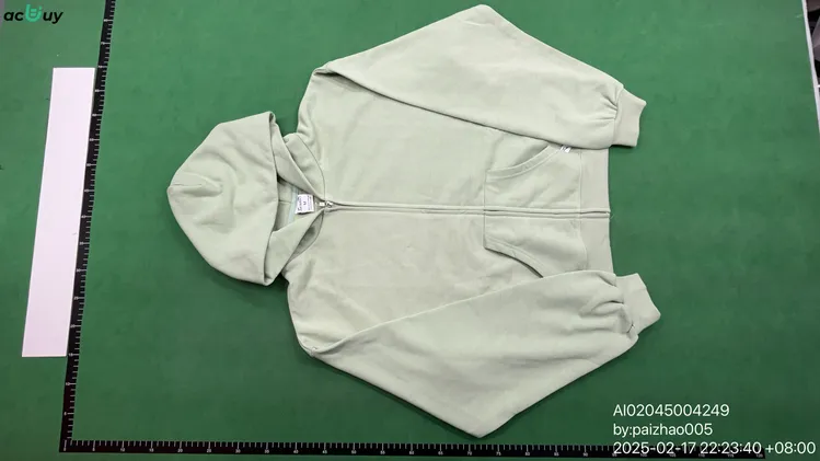 Akimbo Light Green Zip-Up Hoodie QC photo