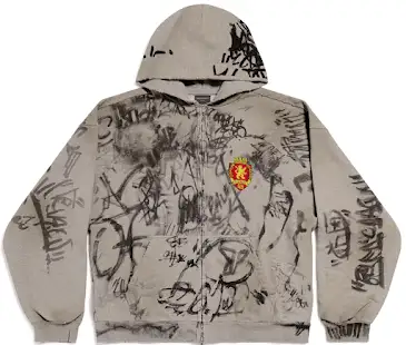 Balenciaga Skater Zip-Up Hoodie Gray product photo