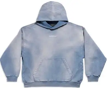 Balenciaga Washed Embroidered Hoodie Blue product photo