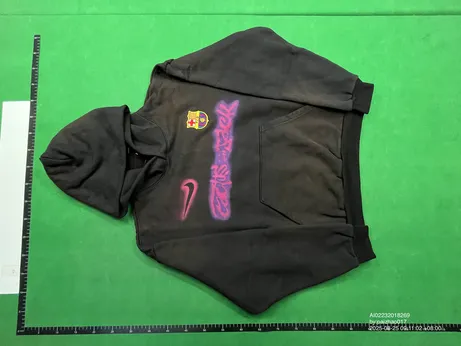Cactus Jack x FC Barcelona Dark Brown Washed Hoodie QC photo
