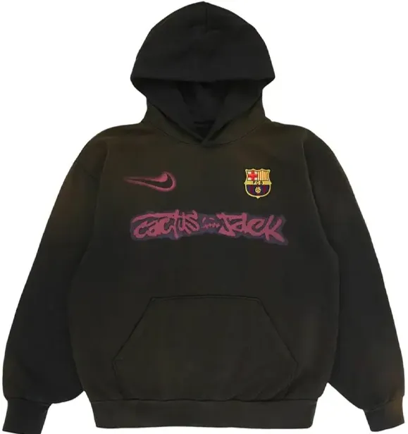 Cactus Jack x FC Barcelona Dark Brown Washed Hoodie product photo