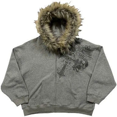 Faux Fur Trimmed Zip-Up Hoodies product photo