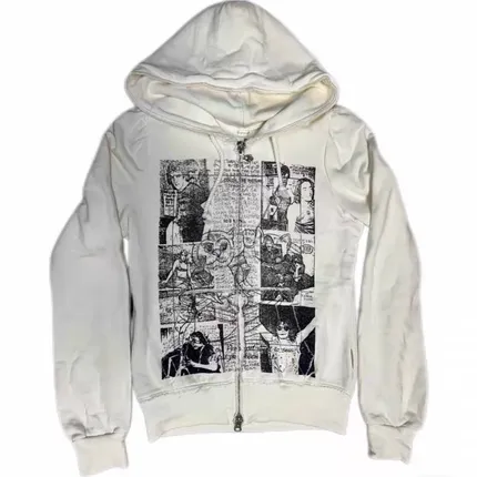 Hysteric Glamour Destroy All Monsters White Zip Up Hoodie product photo