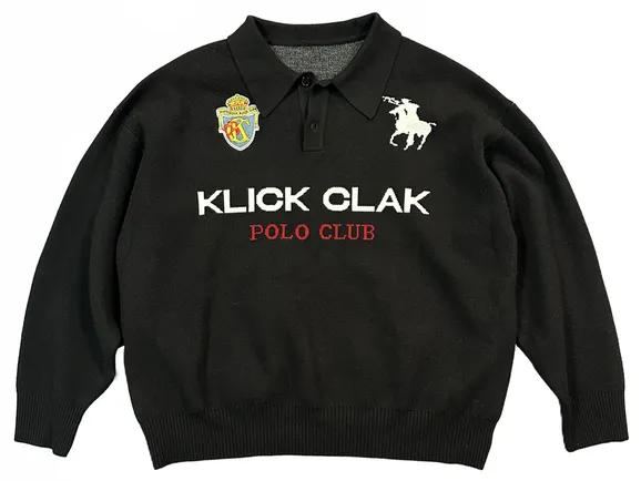 KLICK CLAK Black Polo Knit Sweater product photo