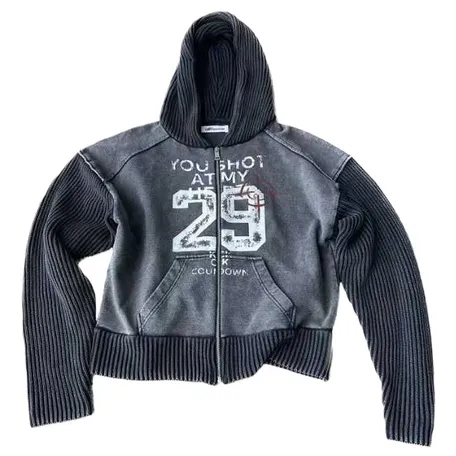 KLICK CLAK Washed Bullseye Zip-Up Hoodie product photo