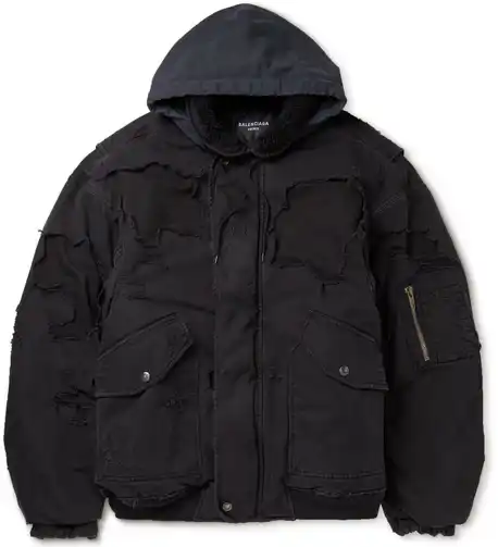 Balenciaga Oversized Distressed Heavy Bomber Jacket product photo