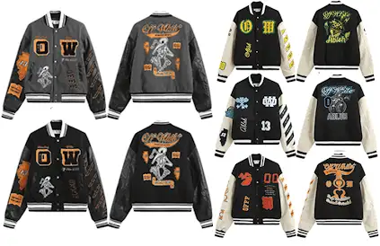 Bunch of Off-White Varsity Jackets product photo