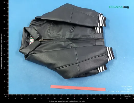 Corteiz Leather Jacket Black QC photo