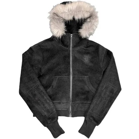 noEmosen Black Fleece Fur Jacket product photo