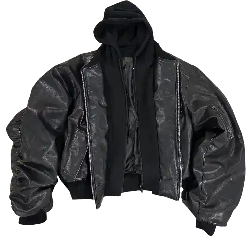 PopProject Hoodie Bomber Jacket Black product photo