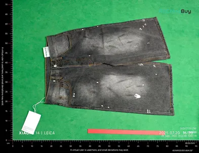 Acne Studios Black Paint Splatter Denim Shorts QC photo