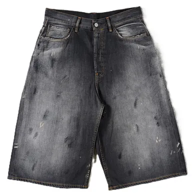 Acne Studios Black Paint Splatter Denim Shorts product photo