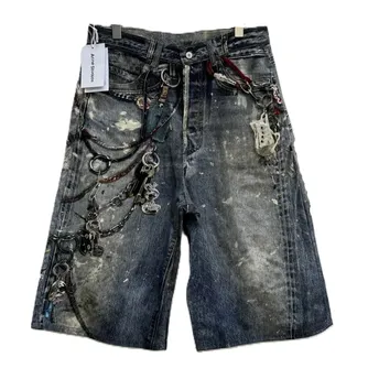 Acne Studios Keychain Print Denim Shorts product photo