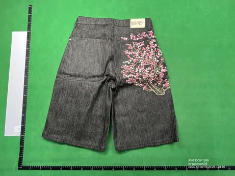 Derschutze Cherry Blossom Denim Shorts QC photo