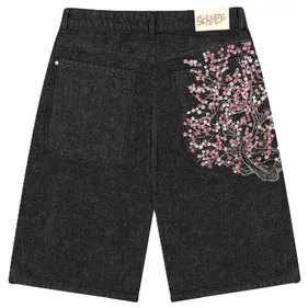 Derschutze Cherry Blossom Denim Shorts product photo