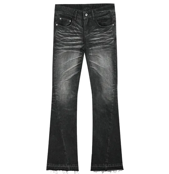 noEmosen Washed Flared Whisker Jeans Black product photo