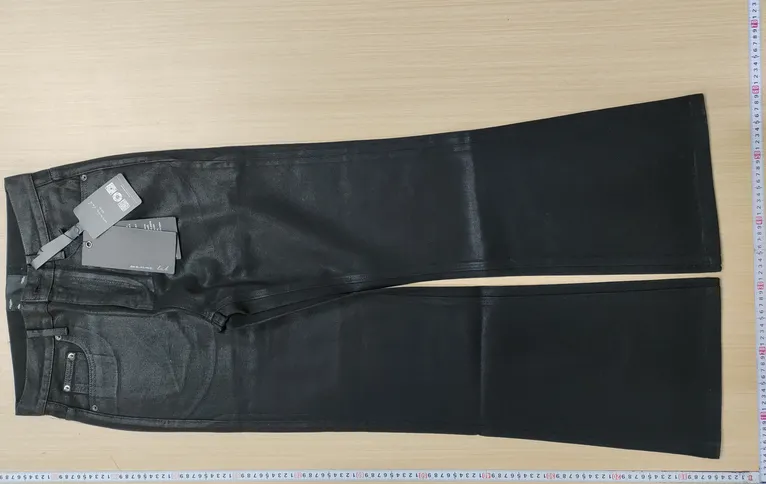 WANNA LAB Waxed Flared Jeans QC photo