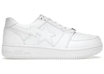 A Bathing Ape Bape Sta Low White Leather product photo