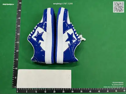 A Bathing Ape Bape Sta Patent Leather White Blue QC photo
