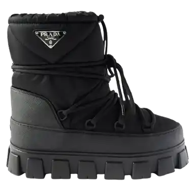 Prada Monolith Padded Nylon Black Snow Boots product photo
