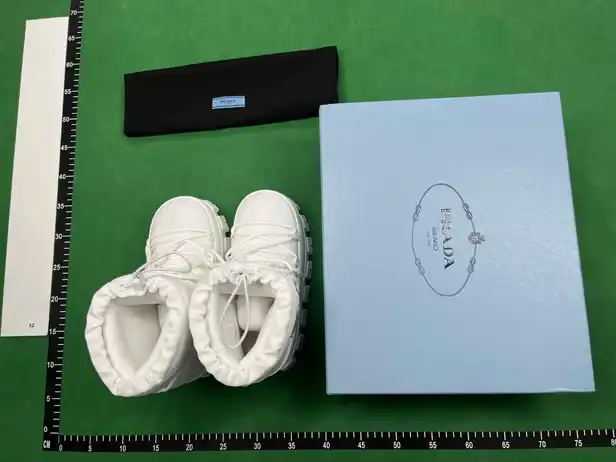 Prada Monolith Padded Nylon White Snow Boots QC photo