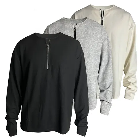 JCAESAR Half-Zip Long Sleeve Tee (6 Variants) product photo