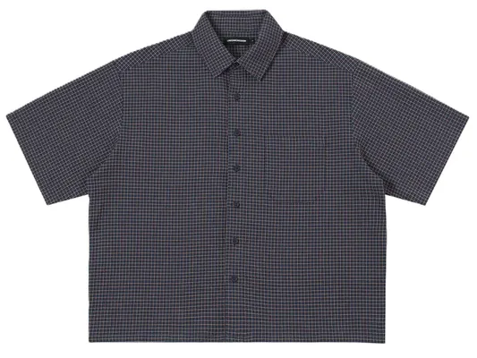 Union Kingdom Boxy Fit Button Up Shirt Navy Blue product photo